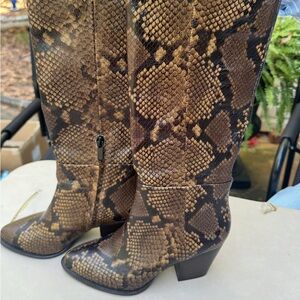 Banana Republic Brown Heritage Snakeskin Knee-High Boots